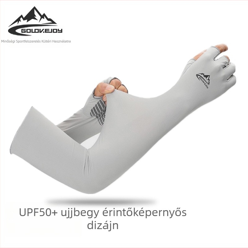 Nyári jég selyem naptej hüvely férfi és női vezetési lovagló UV-álló gyorsan száradó ujjatlan horgászkesztyű csúszásmentes XG32