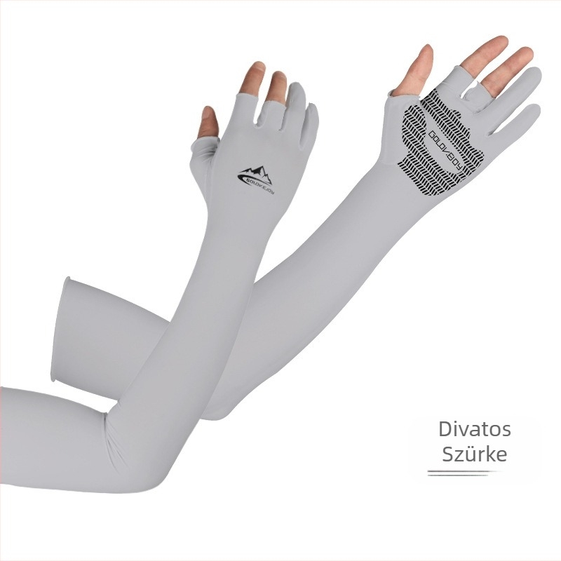 Nyári jég selyem naptej hüvely férfi és női vezetési lovagló UV-álló gyorsan száradó ujjatlan horgászkesztyű csúszásmentes XG32