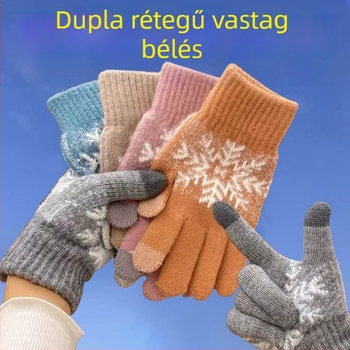 Téli vastagított polárbélésű dupla lovaglókesztyű gyapjúkesztyű nagykereskedelmi kesztyű meleg hideg meleg polárbélésű kesztyű