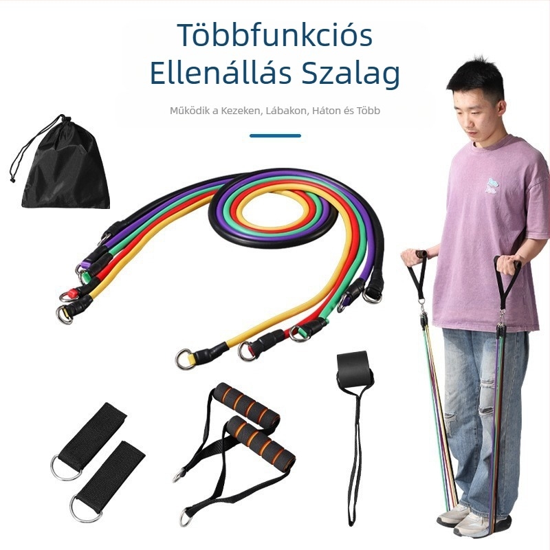 TEP11 darabos húzókötél készlet, elasztikus, multifunkcionális húzóöv, fitnesz húzókötél, edzőkötél férfiaknak és nőknek