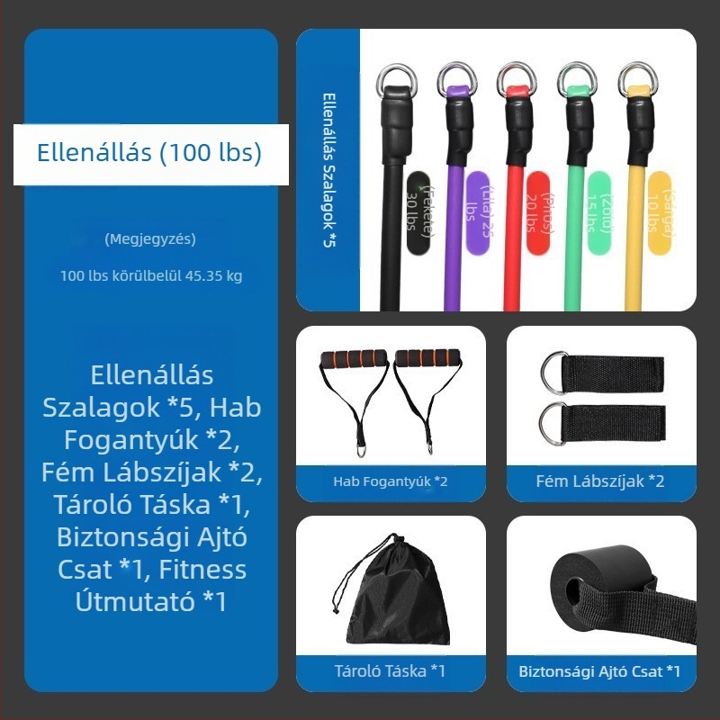 TEP11 darabos húzókötél készlet, elasztikus, multifunkcionális húzóöv, fitnesz húzókötél, edzőkötél férfiaknak és nőknek