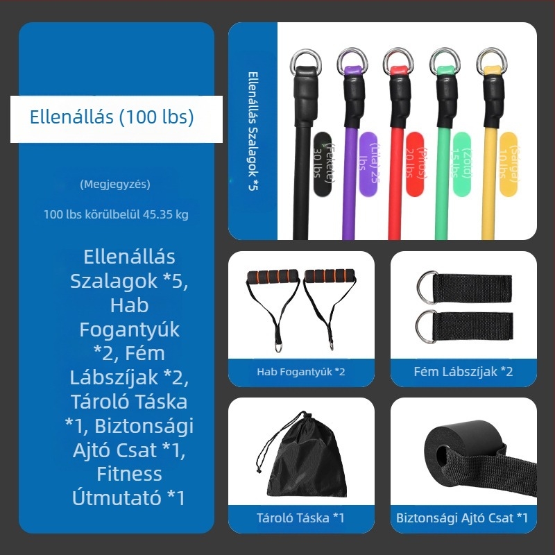 TEP11 darabos húzókötél készlet, elasztikus, multifunkcionális húzóöv, fitnesz húzókötél, edzőkötél férfiaknak és nőknek