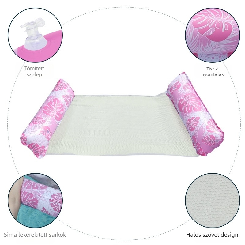 Határokon átnyúló, raktáron lévő felfújható, kétcsöves, levélmintás, úszómedence, összecsukható, egyetlen rekamiéval ellátott, úszómedence, úszósorral