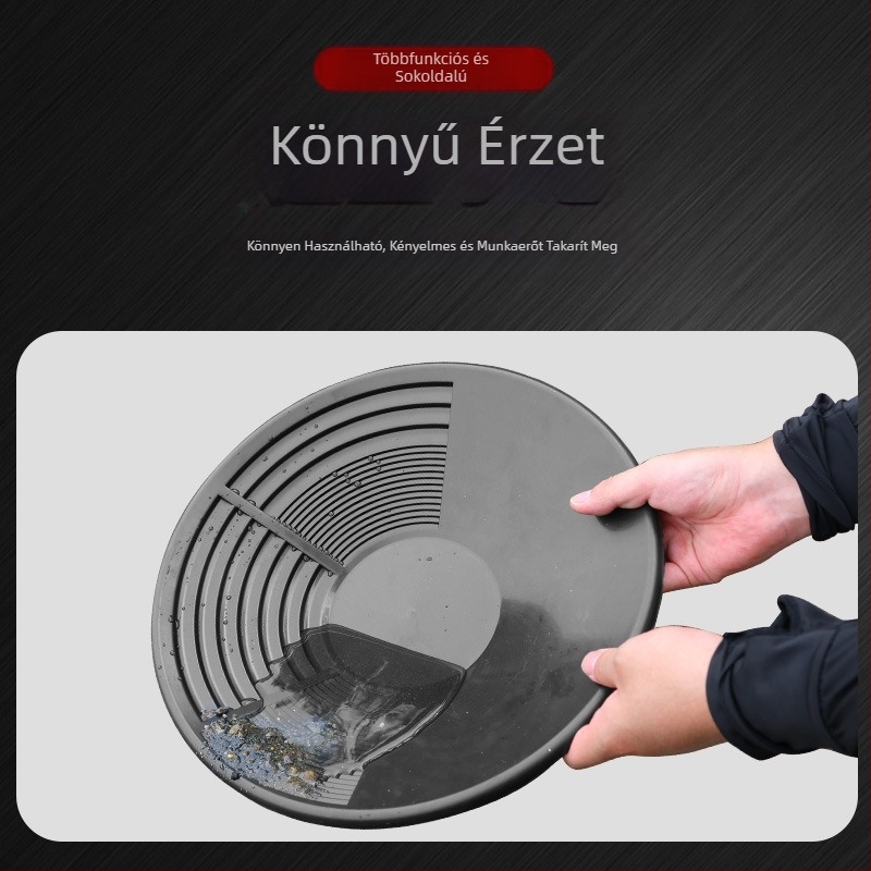 Hordozható aranymosó szita, kis folyami zsilip, nagy aranymosó serpenyő, aranybányászati mosóeszköz