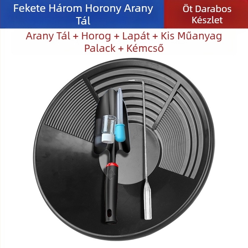 Hordozható aranymosó szita, kis folyami zsilip, nagy aranymosó serpenyő, aranybányászati mosóeszköz