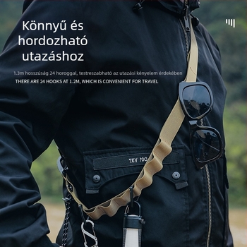Kültéri kempingezéshez való függőkötél, multifunkcionális, tetszőleges öv, állítható hosszú, keresztpántos hátizsák, függőöv, ponyvatartó nyakpánt