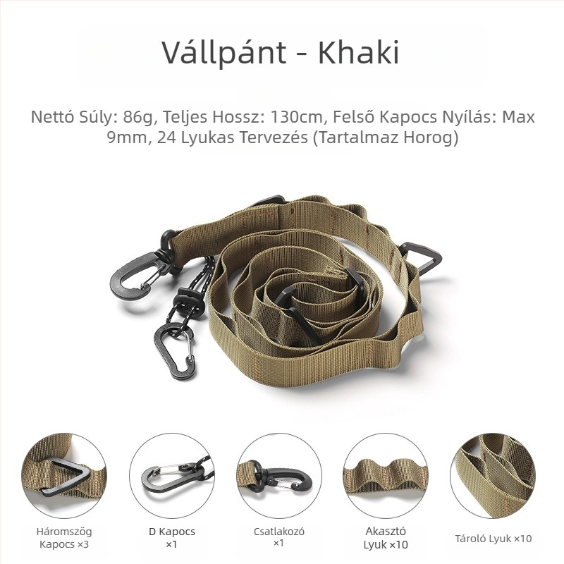 Kültéri kempingezéshez való függőkötél, multifunkcionális, tetszőleges öv, állítható hosszú, keresztpántos hátizsák, függőöv, ponyvatartó nyakpánt