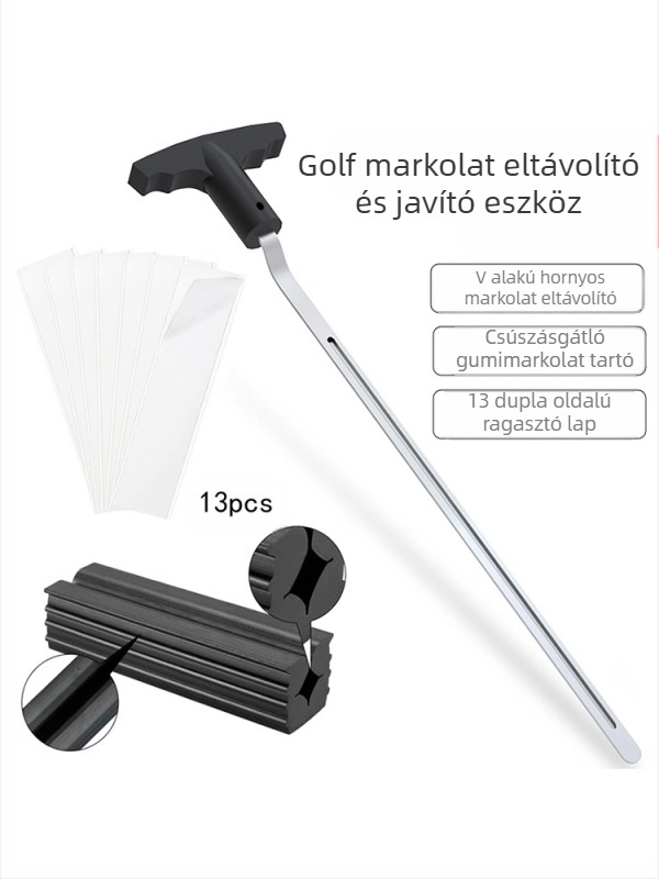 Golfmarkolat-csere eszköz, háromrészes eltávolító, 13 darabos kétoldalas ragasztószalag, gumibilincs, golfkiegészítők