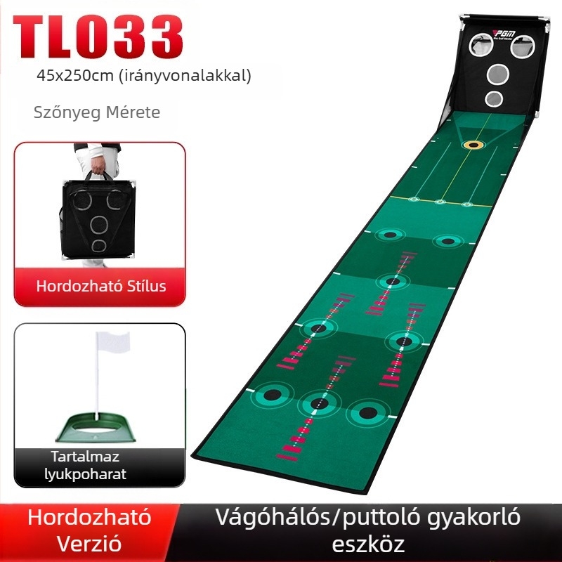 Határokon átnyúló, népszerű eladású, többfunkciós golf edző, vágórúd/putter gyakorló hordozható gyakorlóháló golftakaró