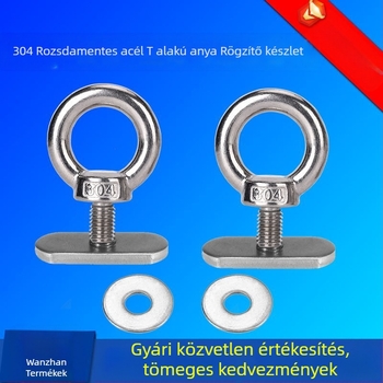 Gyárilag szállított 304 rozsdamentes acél síncsavar kajak kiegészítők poggyásztok csúszó síncsavar gyűrűhorog