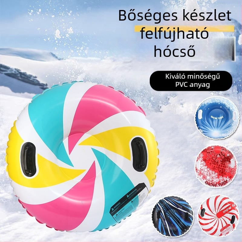 raktáron nagykereskedelmi sűrített környezetvédelem PVC kültéri kerek felfújható sípálya gyerekeknek téli robbanás síjátékok