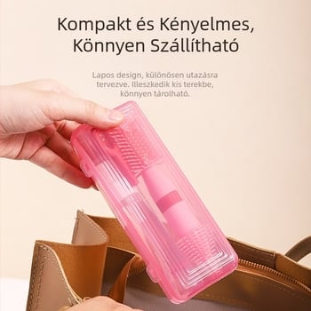 Baba szilikon hordozható cumisüveg kefe tároló doboz öltöny baba tisztító mellbimbó kefe lefolyótartó utazóruha