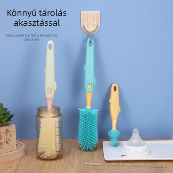 Cumisüveg kefe háromrészes szilikon babatermékek tisztítókefe forgó tapadókefe öltöny mellbimbó kefe pohár kefe