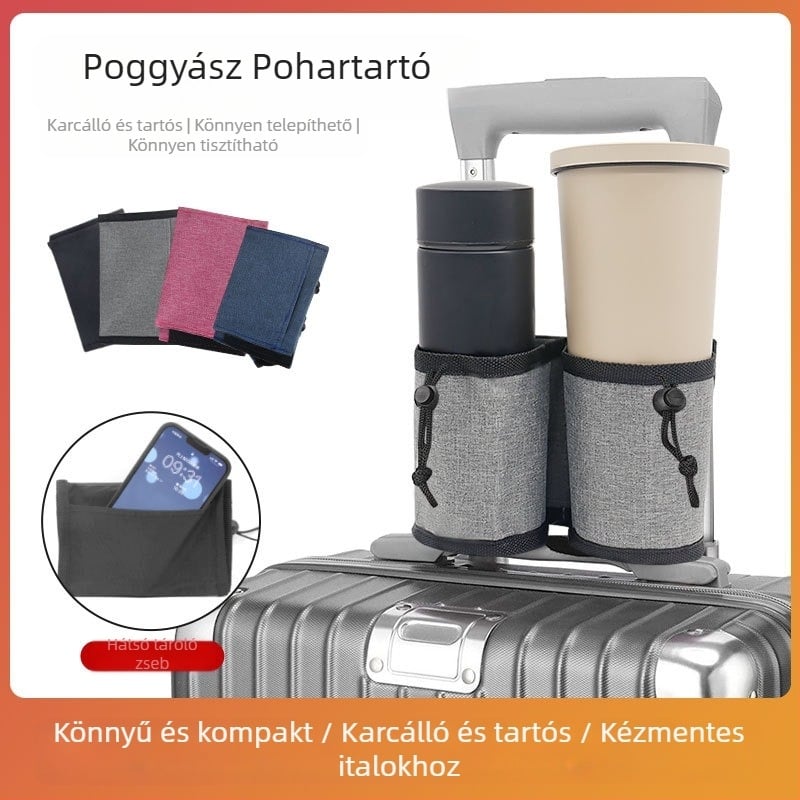 Bőröndtároló pohártartó Oxford szövet pohárvédő termoszpohár védőhuzat poggyásztároló táska tej tea ital pohárvédő