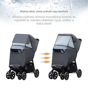 Babakocsi esővédő, szélálló huzat, univerzális babakocsi, esernyő, autós kocsi, védő esőkabát, téli esőálló szélálló huzat