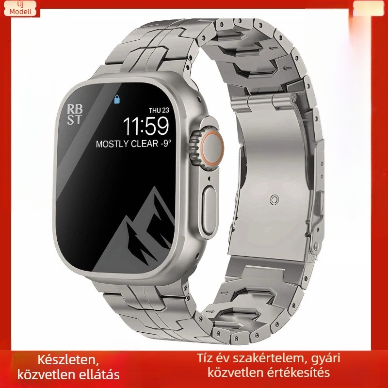 Tiszta titán fém Iron Man szíj Apple Watch 9-hez Apple Watch Ultra s9ultras8 csuklópánt