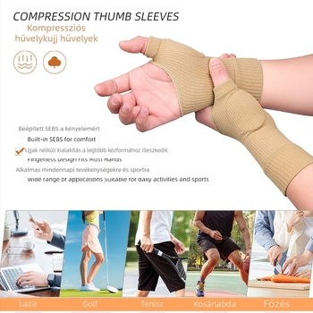 Új fekete nagy ujjú nyomás alatt álló csuklóvédő csuklóvédő sportokhoz, lélegző számítógépes billentyűzet kézvédő