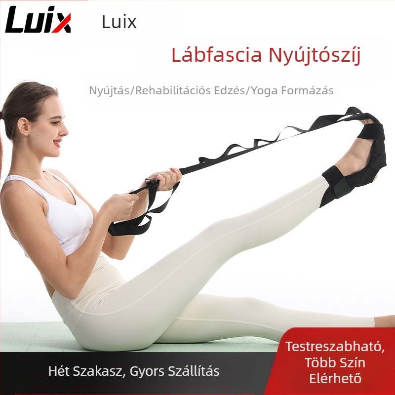 Gyártói nagykereskedelmi nyújtóöv, szegmentált, állítható jóga segédfeszítő öv, boka-lábnyújtás, rehabilitációs nyújtóöv
