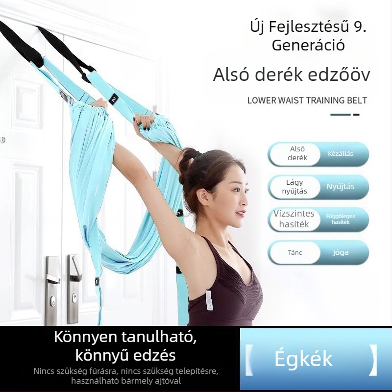 Alsó öves légi jóga hevederkötél otthoni jóga ló fordított állvány edzőfelszerelés női ajtó nyújtó feszítőöv