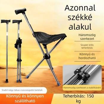 Az univerzális, hordozható kültéri mankószék harmadik generációja, multifunkcionális, összecsukható, kettős célú sétabotszék és mankószék idősek számára