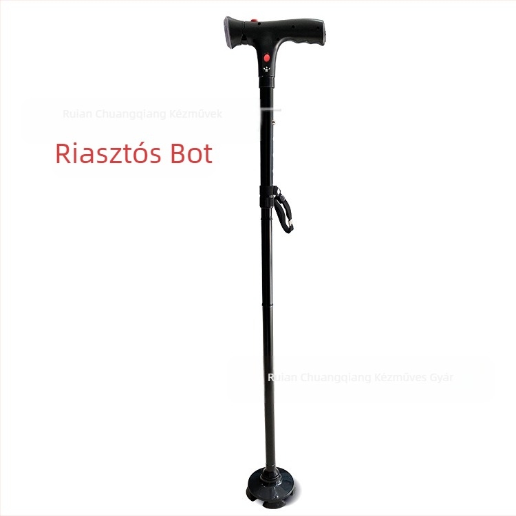 Csúszásgátló sétabot, négylábú mankók, alumíniumötvözetből készült teleszkópos összecsukható könnyű mankók, többfunkciós mankók könnyű beállítással