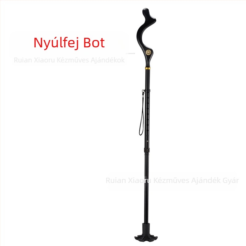 Csúszásgátló sétabot, négylábú mankók, alumíniumötvözetből készült teleszkópos összecsukható könnyű mankók, többfunkciós mankók könnyű beállítással