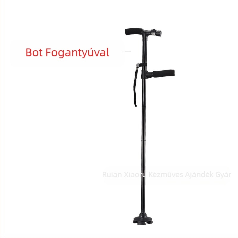 Csúszásgátló sétabot, négylábú mankók, alumíniumötvözetből készült teleszkópos összecsukható könnyű mankók, többfunkciós mankók könnyű beállítással