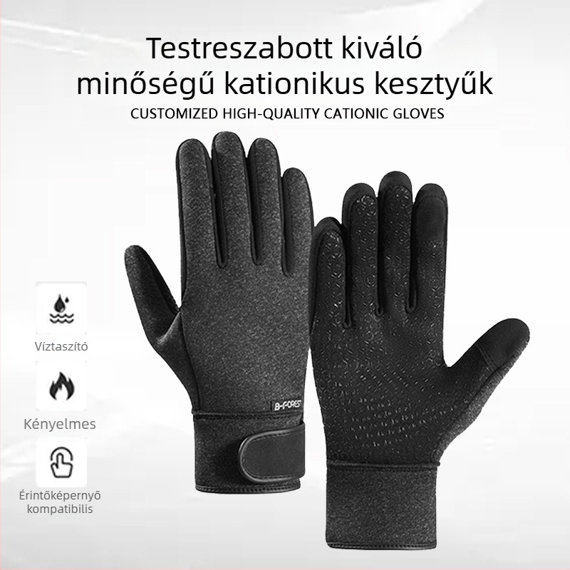 Kültéri sportfelszerelések lovaglókesztyűk ősszel és télen meleg, gyapjúbéléssel, vízálló, csúszásmentes érintőképernyős vezetési kesztyűk férfi és női