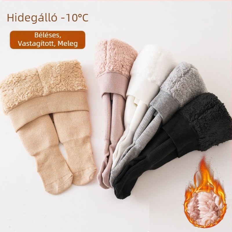 Baba leggings téli vastagított polár béléssel felhő kasmír baba harisnyanadrág függőleges csík gyermek leggings meleg egyszínű