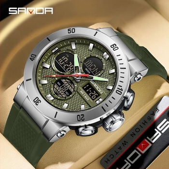 Sanda határokon átnyúló népszerű óra európai és amerikai divatos divatos alkalmi elektronikus férfi karóra diák sport vízálló úszóóra