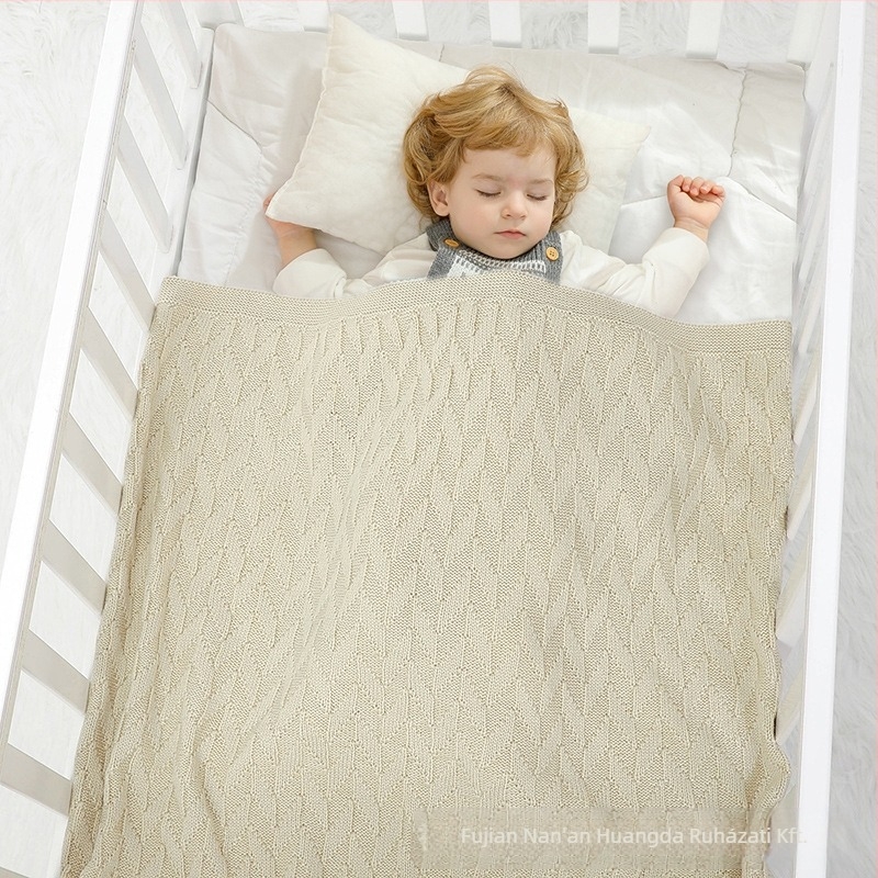Ins Hot Selling Baby Kora Ősz Új Baba Kötött Egyszínű Takaró Gyermek Egyszerű Takaró Légkondicionáló Takaró Babának