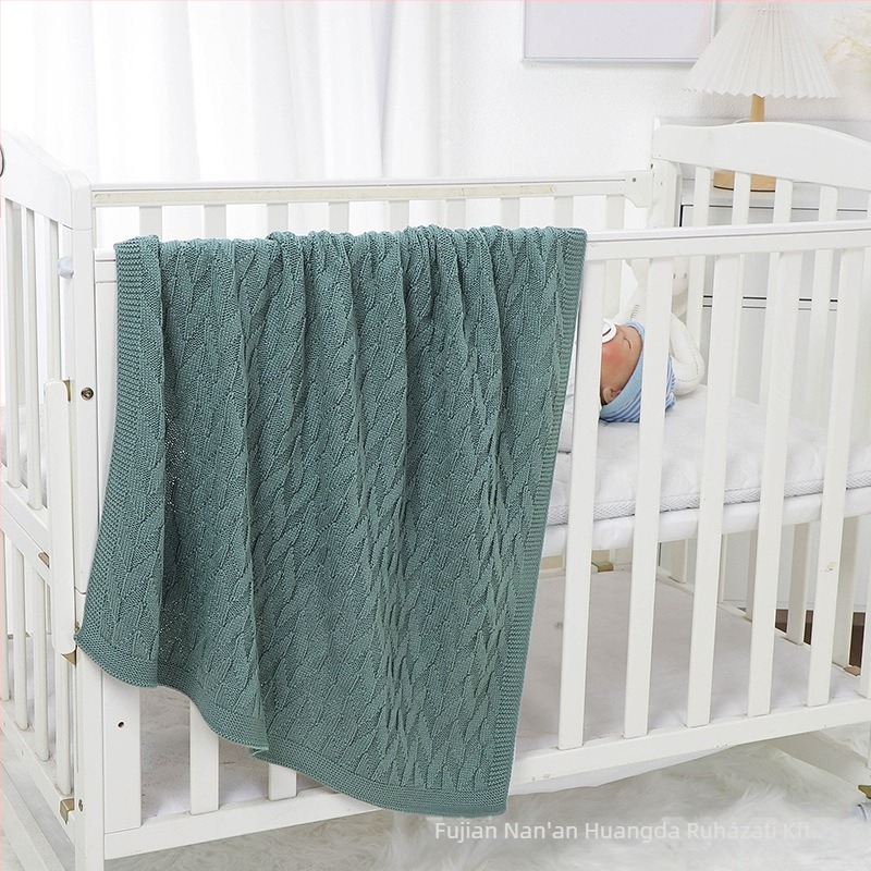 Ins Hot Selling Baby Kora Ősz Új Baba Kötött Egyszínű Takaró Gyermek Egyszerű Takaró Légkondicionáló Takaró Babának