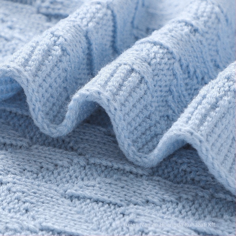 Ins Hot Selling Baby Kora Ősz Új Baba Kötött Egyszínű Takaró Gyermek Egyszerű Takaró Légkondicionáló Takaró Babának
