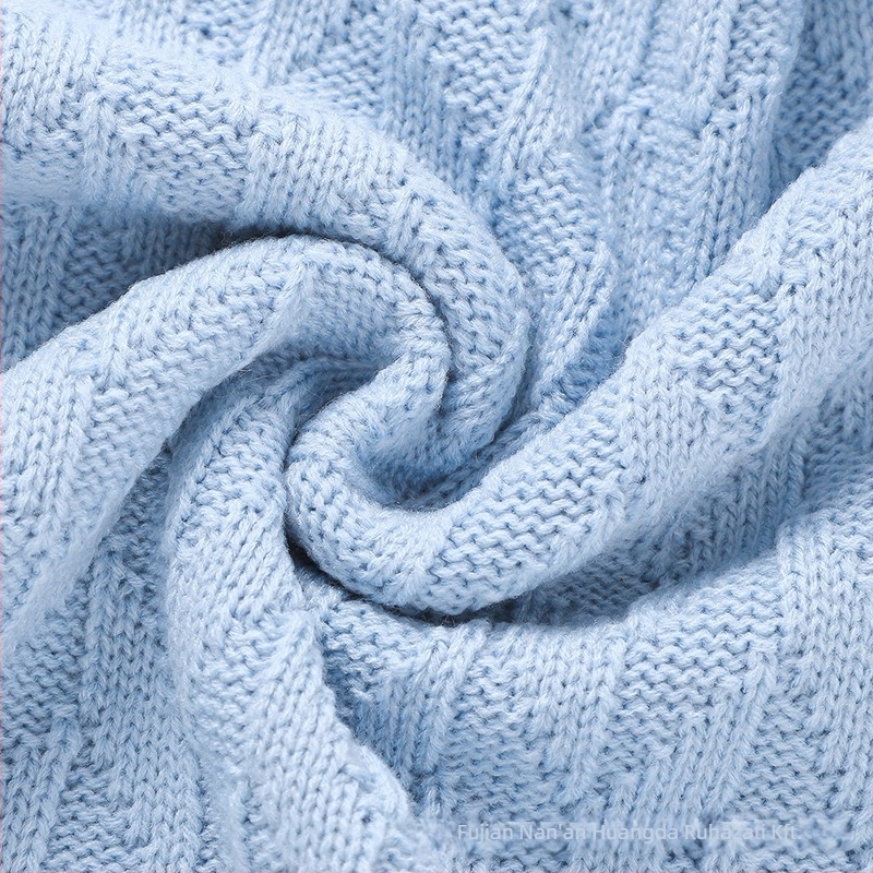 Ins Hot Selling Baby Kora Ősz Új Baba Kötött Egyszínű Takaró Gyermek Egyszerű Takaró Légkondicionáló Takaró Babának