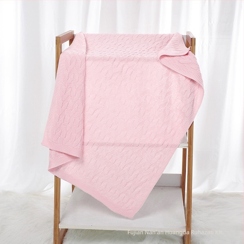 Ins Hot Selling Baby Kora Ősz Új Baba Kötött Egyszínű Takaró Gyermek Egyszerű Takaró Légkondicionáló Takaró Babának
