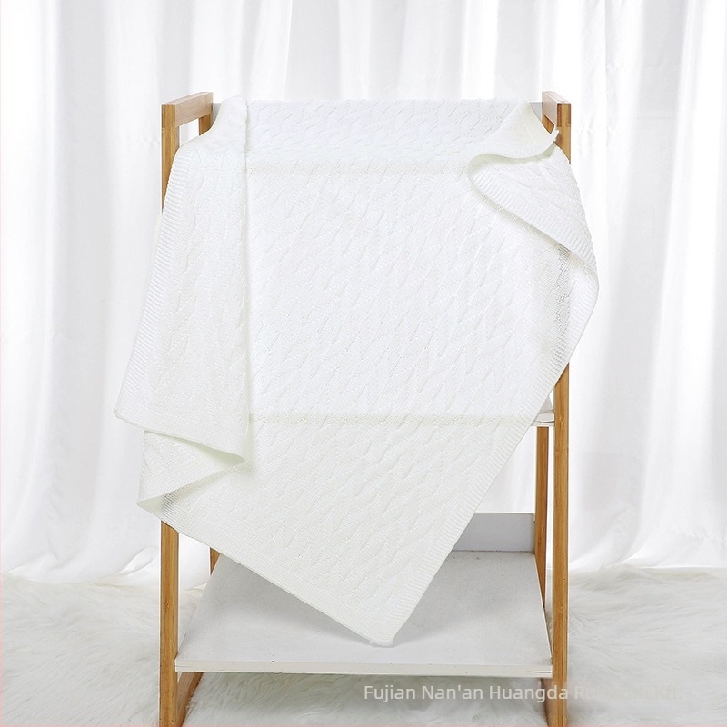 Ins Hot Selling Baby Kora Ősz Új Baba Kötött Egyszínű Takaró Gyermek Egyszerű Takaró Légkondicionáló Takaró Babának