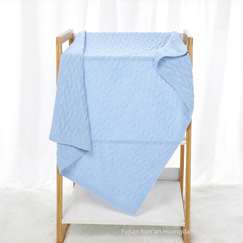 Ins Hot Selling Baby Kora Ősz Új Baba Kötött Egyszínű Takaró Gyermek Egyszerű Takaró Légkondicionáló Takaró Babának
