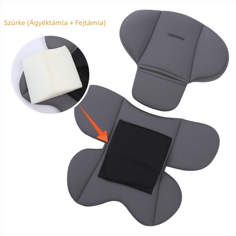 Gyermekbiztonsági ülés belső párna, Cserélhető párna, Kosárba való babakocsi, Univerzális derékvédelem, Fejvédelem, Fix párna minden évszakhoz