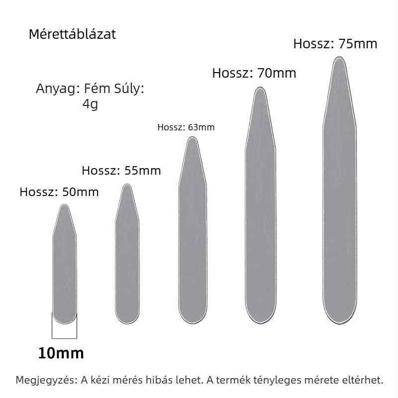 Ingsarok rögzítő klipsz Ruházati kiegészítők Gallérlemez Fém vaslemez Ingsarok Bambusz betét Ruházati kiegészítők Gallérrögzítő