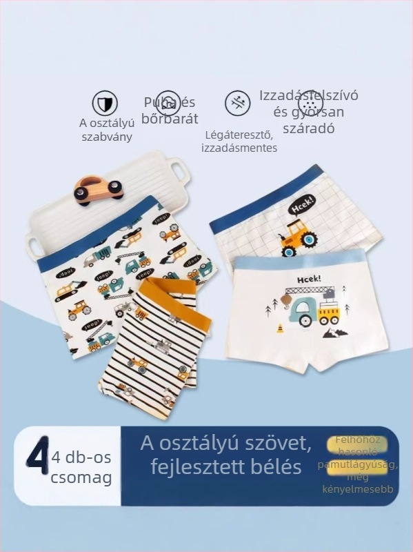 Gyerek alsónemű fiúknak, nem csattható pamut boxer baba baba nagyfiú boxer alsónemű nagykereskedelem