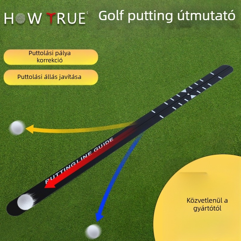 Az új golf putter vonalzó korrigálja a putter pályáját a gyakorló alumínium ötvözetből készült skálázott putter kalibrációs vonalzóval