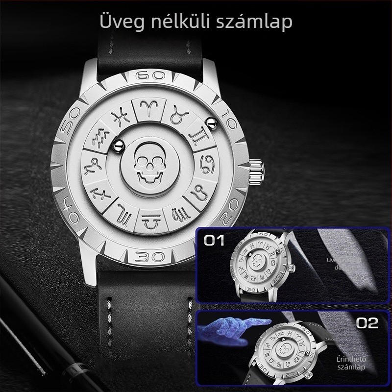 Személyre szabott mutató nélküli mágneses lebegő golyós kvarcóra divatos trendi öv stílusú férfi karóra határokon átnyúló külkereskedelem nagykereskedelem