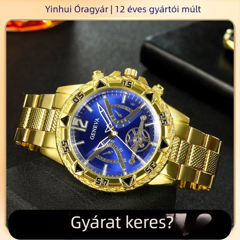 Határokon átnyúló, népszerű férfi karórák, ötvözött acél szíj, divatos, csúcskategóriás üzleti órák, csúcskategóriás, nagyméretű számlappal