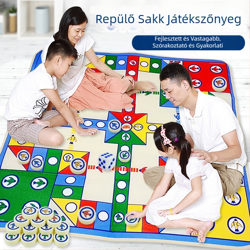 Egy darabból álló ingyenes szállítással rendelkező gyerekszőnyeg repülő sakkhoz, összecsukható, hordozható repülő sakkjátékhoz, mászószőnyeghez, babasakkhoz