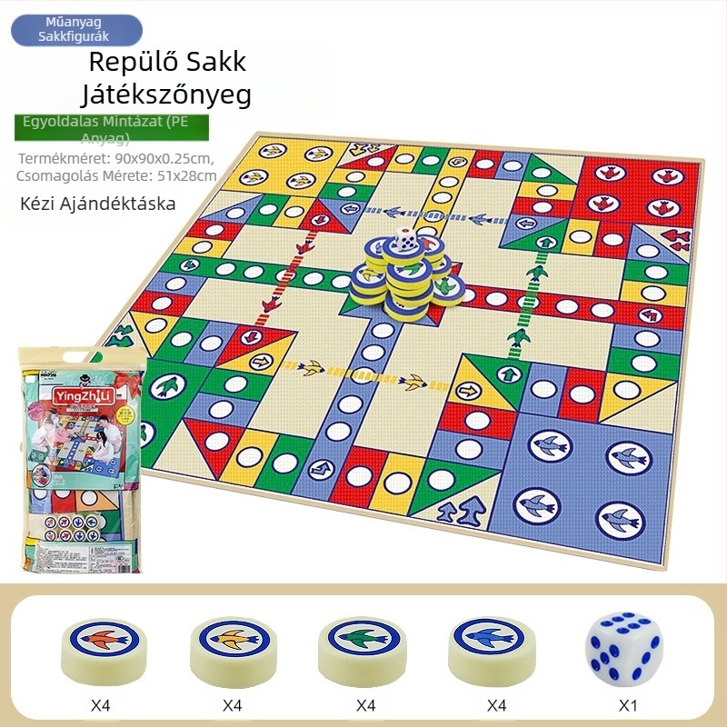 Egy darabból álló ingyenes szállítással rendelkező gyerekszőnyeg repülő sakkhoz, összecsukható, hordozható repülő sakkjátékhoz, mászószőnyeghez, babasakkhoz