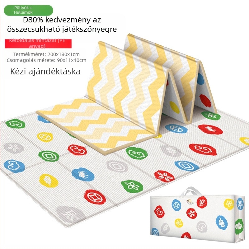 Egy darabból álló ingyenes szállítással rendelkező gyerekszőnyeg repülő sakkhoz, összecsukható, hordozható repülő sakkjátékhoz, mászószőnyeghez, babasakkhoz