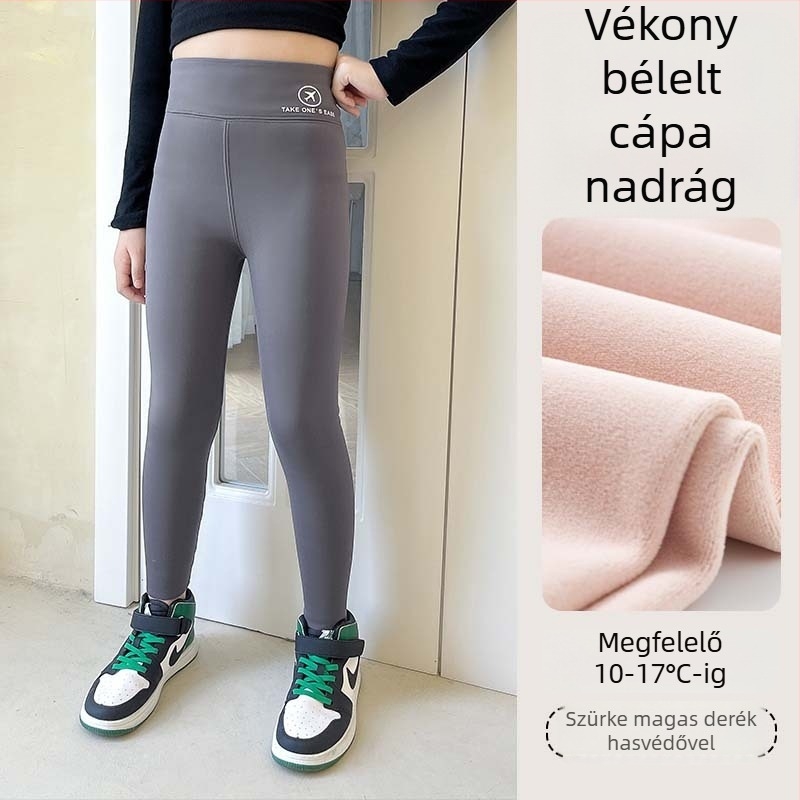Őszi és téli vékony bársony gyermek cápanadrág lányka leggings felsőruházat magas derekú, rugalmas, karcsúsított, meleg, egyrészes bársony Barbie nadrág