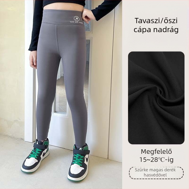 Őszi és téli vékony bársony gyermek cápanadrág lányka leggings felsőruházat magas derekú, rugalmas, karcsúsított, meleg, egyrészes bársony Barbie nadrág