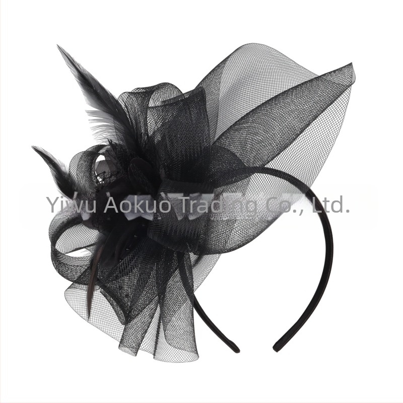 Európai és amerikai ünnepi parti hálós toll fejdísz menyasszonyi esküvői fotó vintage hajkiegészítők hajtű fejpánt kettős célú fejdísz virág