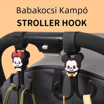 Rajzfilm elektromos autó akasztó, babakocsi akasztó, babakocsi táska tároló akasztó, babakocsi akasztó kiegészítők